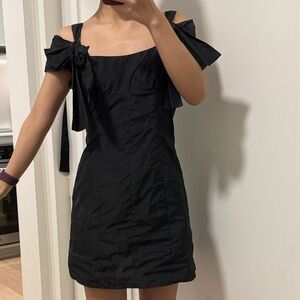 Urban Outfitters Black Tie-Shoulder Mini Dress